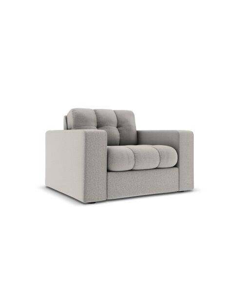 Fauteuil Yohan in structuurstof 1-zits lichtgrijs - 97x90x72 cm