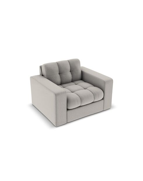 Fauteuil Yohan in structuurstof 1-zits lichtgrijs - 97x90x72 cm