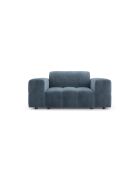 Sessel Luc aus Strukturstoff, 1-Sitzer, dunkelblau - 124x99x77 cm