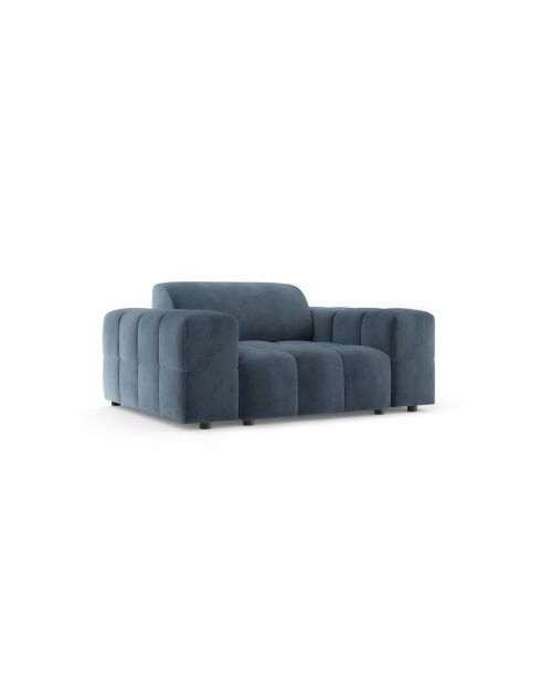 Sessel Luc aus Strukturstoff, 1-Sitzer, dunkelblau - 124x99x77 cm