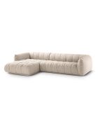 Julia modulaire linkerhoekbank in beige structuurstof voor 3 zitplaatsen - 295x170x68 cm