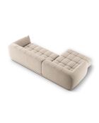 Julia modulaire linkerhoekbank in beige structuurstof voor 3 zitplaatsen - 295x170x68 cm