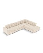 Yohan rechtes Ecksofa aus Strukturstoff 5 Sitze hellbeige - 236x199x72 cm