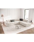 Yohan rechtes Ecksofa aus Strukturstoff 5 Sitze hellbeige - 236x199x72 cm