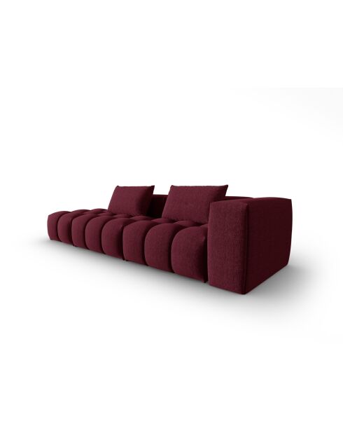 Canapé modulable gauche Lorella en tissu structurel 4 places bordeaux - 265x85x70 cm
