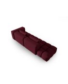 Canapé modulable gauche Lorella en tissu structurel 4 places bordeaux - 265x85x70 cm