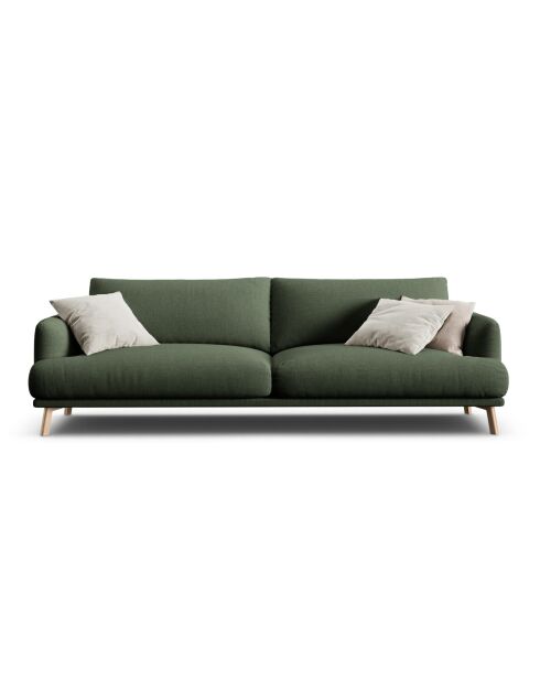 Sofa Margot aus moosgrünem 4-Sitzer-Strukturstoff - 230x95x75 cm