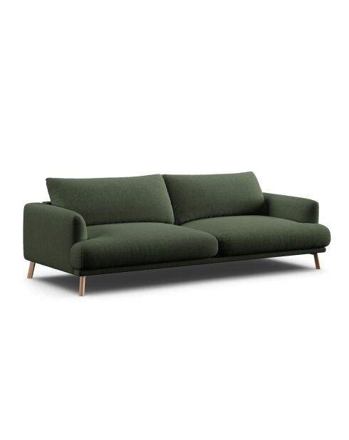 Sofa Margot aus moosgrünem 4-Sitzer-Strukturstoff - 230x95x75 cm