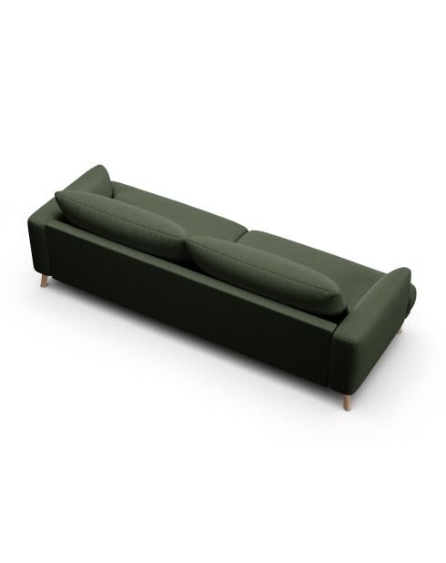 Sofa Margot aus moosgrünem 4-Sitzer-Strukturstoff - 230x95x75 cm