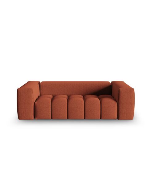 Modulares Sofa Lorella aus korallenrotem 3-Sitzer-Strukturstoff - 200x85x70 cm