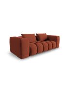 Modulares Sofa Lorella aus korallenrotem 3-Sitzer-Strukturstoff - 200x85x70 cm