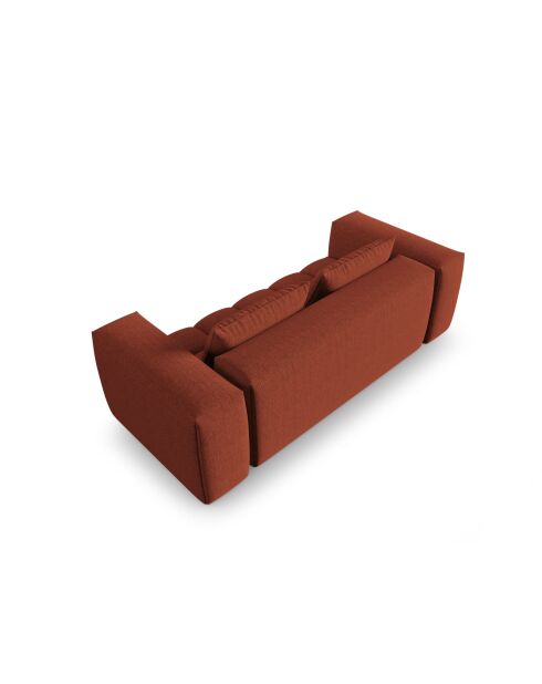 Modulares Sofa Lorella aus korallenrotem 3-Sitzer-Strukturstoff - 200x85x70 cm