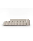 Lorella modulaire linkerbank in structuurstof 4 zitplaatsen zand - 265x85x70 cm