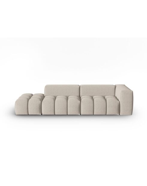 Lorella modulaire linkerbank in structuurstof 4 zitplaatsen zand - 265x85x70 cm