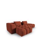 Modulares linkes Ecksofa Lorella aus Strukturstoff 4 Sitze korallenrot - 265x145x70 cm