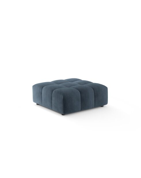 Pouf Luc in tessuto strutturale a 1 posto blu scuro - 99x80x40 cm