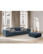 Pouf Luc in tessuto strutturale a 1 posto blu scuro - 99x80x40 cm