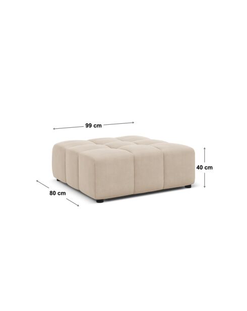 Pouf Luc in tessuto strutturale a 1 posto blu scuro - 99x80x40 cm