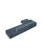Ecksofa Luc links aus Strukturstoff 5 Sitze dunkelblau - 342x163x77 cm