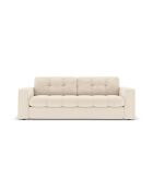 Canapé Yohan en tissu structurel 2 places beige clair - 162x90x72 cm