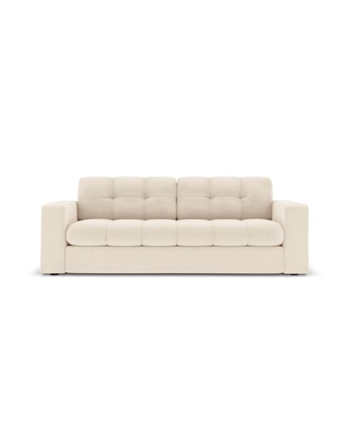 Canapé Yohan en tissu structurel 2 places beige clair - 162x90x72 cm