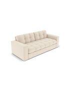 Canapé Yohan en tissu structurel 2 places beige clair - 162x90x72 cm