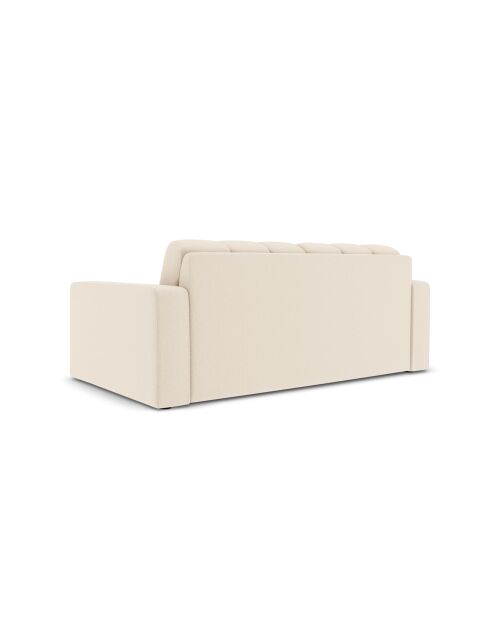 Canapé Yohan en tissu structurel 2 places beige clair - 162x90x72 cm