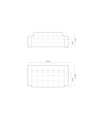 Canapé Yohan en tissu structurel 2 places beige clair - 162x90x72 cm