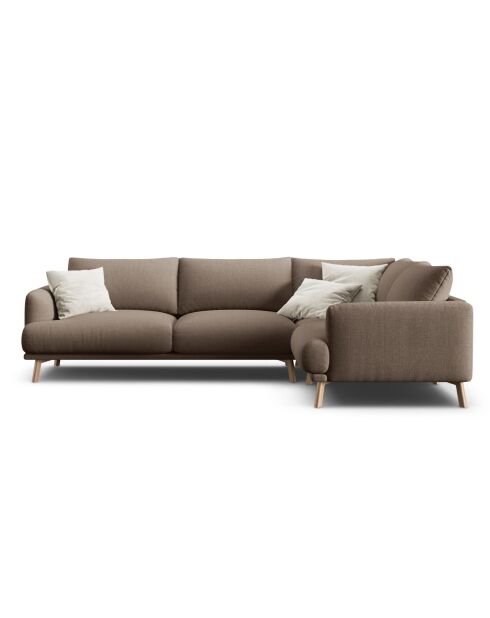 Rechtes Ecksofa Margot aus Strukturstoff, 5-Sitzer, Cappuccino, 280 x 195 x 75 cm