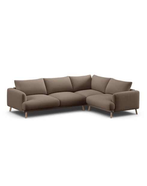 Rechtes Ecksofa Margot aus Strukturstoff, 5-Sitzer, Cappuccino, 280 x 195 x 75 cm