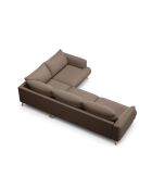 Rechtes Ecksofa Margot aus Strukturstoff, 5-Sitzer, Cappuccino, 280 x 195 x 75 cm