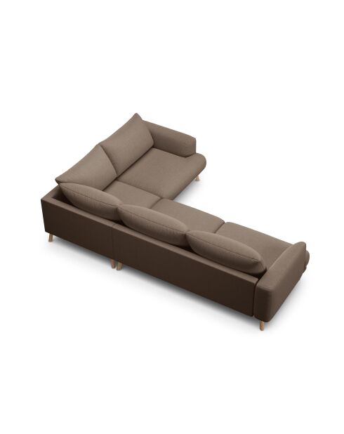 Rechtes Ecksofa Margot aus Strukturstoff, 5-Sitzer, Cappuccino, 280 x 195 x 75 cm