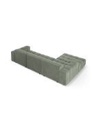 Ecksofa Luc links aus Strukturstoff 4 Sitze in dunklem Olivgrün - 284 x 163 x 77 cm