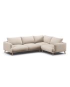 Rechtes Ecksofa Margot aus beigefarbenem 5-Sitzer-Strukturstoff - 280x195x75 cm