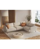Rechtes Ecksofa Margot aus beigefarbenem 5-Sitzer-Strukturstoff - 280x195x75 cm