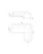 Rechtes Ecksofa Margot aus beigefarbenem 5-Sitzer-Strukturstoff - 280x195x75 cm
