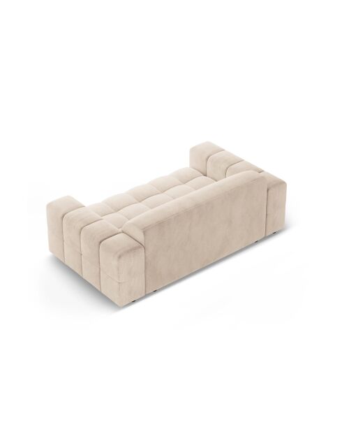 Canapé Luc en tissu structurel 2 places le sable - 178x99x77 cm