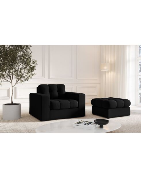Sgabello Yohan in tessuto strutturale 1 posto nero - 60x60x38 cm