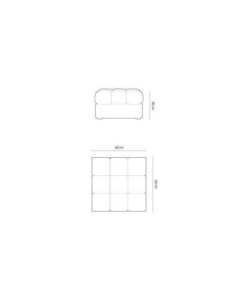 Sgabello Yohan in tessuto strutturale 1 posto nero - 60x60x38 cm