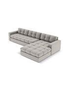 Yohan rechtes Ecksofa aus Strukturstoff 4 Sitze hellgrau - 236x160x72 cm