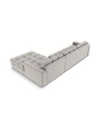 Yohan rechtes Ecksofa aus Strukturstoff 4 Sitze hellgrau - 236x160x72 cm