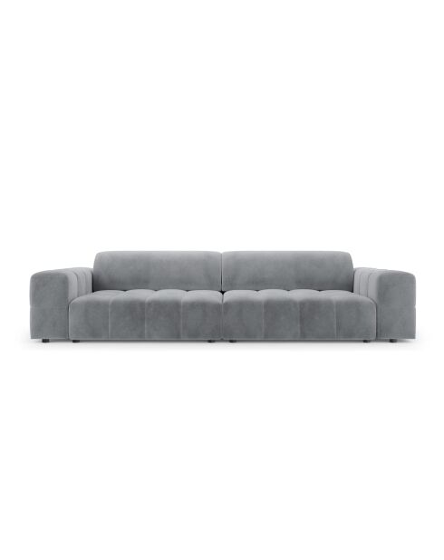 Luc Sofa aus Strukturstoff 4 Sitze grau - 244x99x77 cm