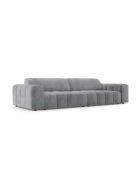 Luc bank in structurele stof 4 stoelen grijs - 244x99x77 cm