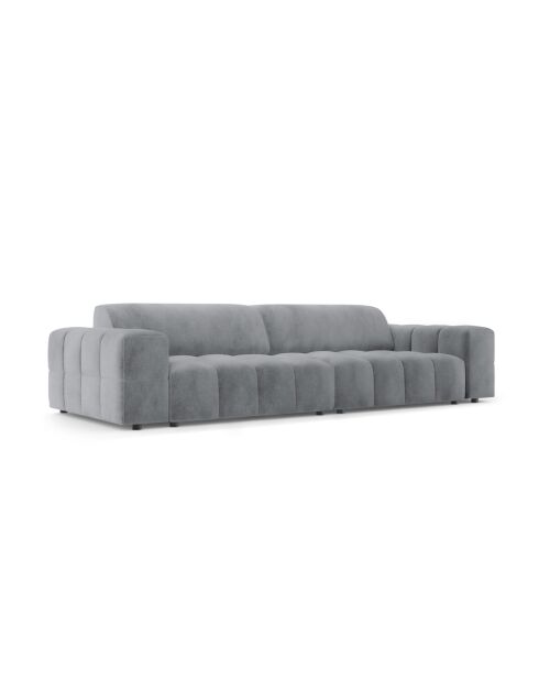 Luc Sofa aus Strukturstoff 4 Sitze grau - 244x99x77 cm