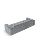 Luc bank in structurele stof 4 stoelen grijs - 244x99x77 cm