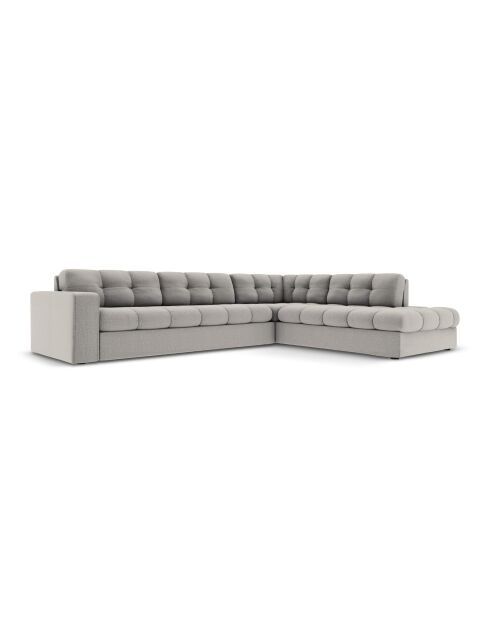 Yohan rechtes Ecksofa aus Strukturstoff 5 Sitze hellgrau - 236x199x72 cm