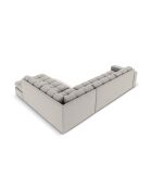 Yohan rechtes Ecksofa aus Strukturstoff 5 Sitze hellgrau - 236x199x72 cm