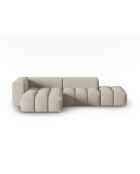 Lorella Modulares Ecksofa links aus Strukturstoff 4 Sitze Sand - 265x145x70 cm