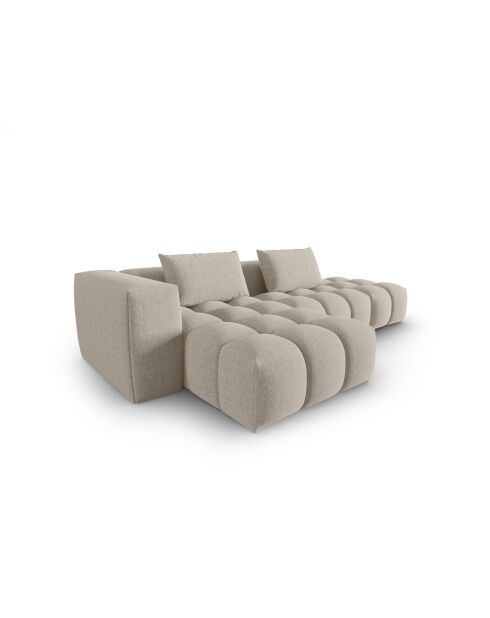 Lorella Modulares Ecksofa links aus Strukturstoff 4 Sitze Sand - 265x145x70 cm