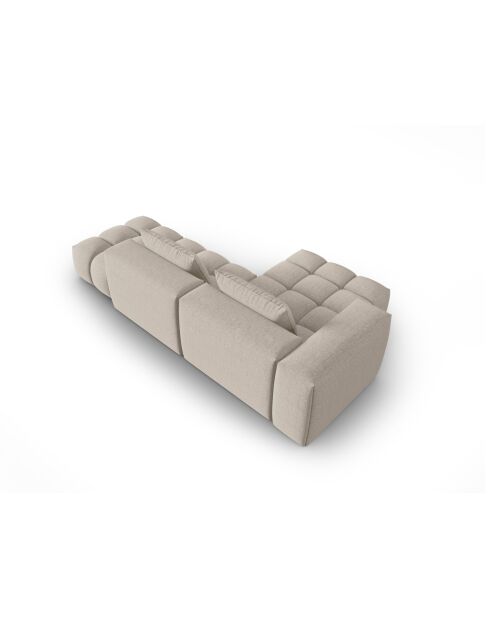 Lorella Modulares Ecksofa links aus Strukturstoff 4 Sitze Sand - 265x145x70 cm